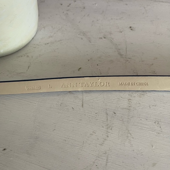 Ann Taylor Baby Blue Faux Patent Skinny Belt - Picture 3 of 3